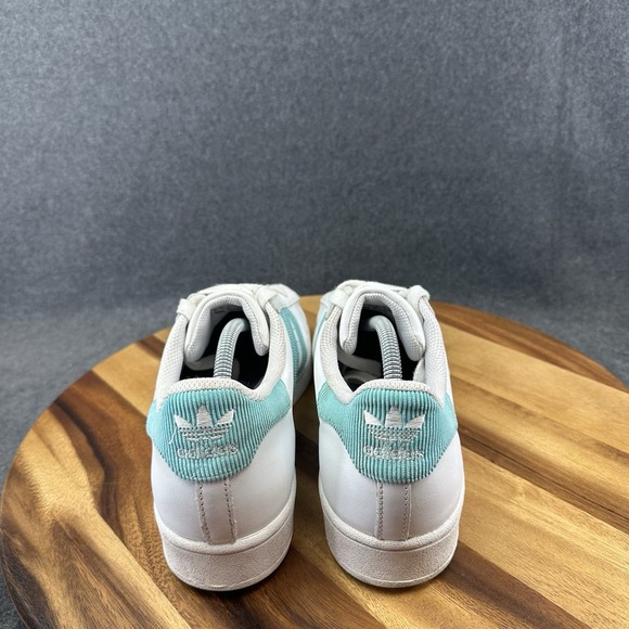 Mens Adidas Superstar H00206 White Pulse Aqua Shell ToeBasketball Shoes Sz 11 main image 6